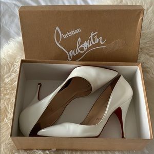 Christian Louboutin White Patent Pigalle 100 (39)